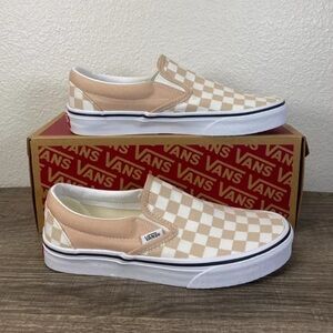 Womens check vans slip on! 7.5
WORN ONE TIME 
Frappe color